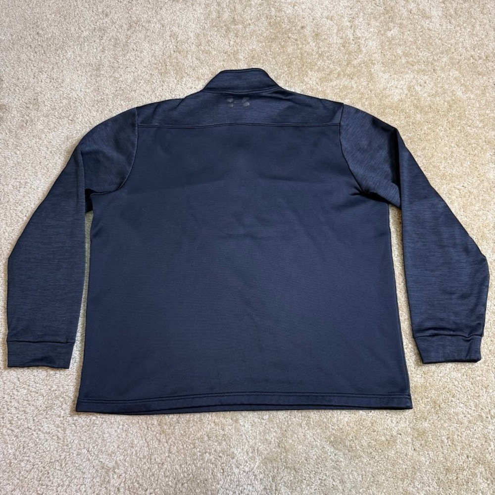Under Armour Pullover Mens XL Black Loose 1/4 Zip Mock Neck Performance Fleece - Picture 2 of 6